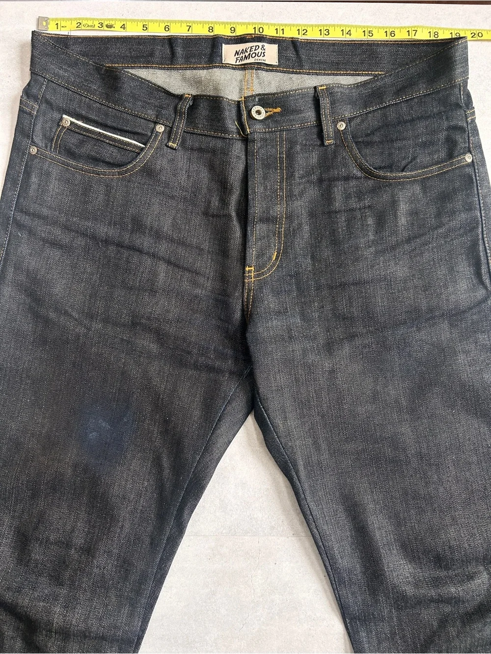Naked & Famous Super Guy Left Hand Twill Selvedge Jeans Sz 38 Raw Denim
